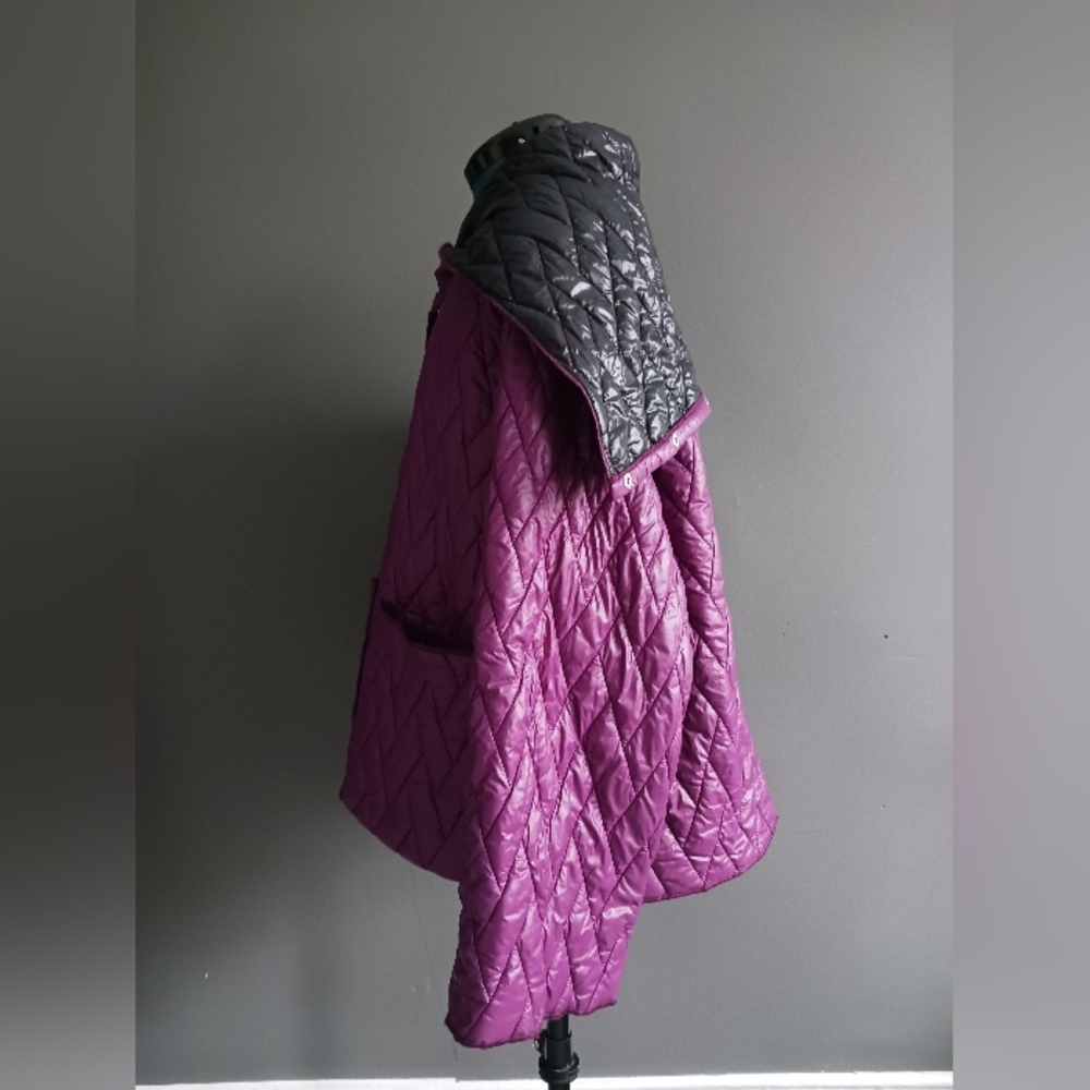 HACHE Italy Purple/ Black  Quilted Jacket Size 44/ M - Picture 7 of 16